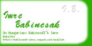 imre babincsak business card